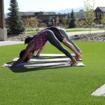 Yoga outdoors at River Run RV Resort in Granby CO