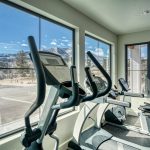 Salida RV Resort in Colorado with River Views gym with a view of the Rocky Mountains