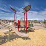 Salida RV Resort in Colorado playground with a view of the Rocky Mountains