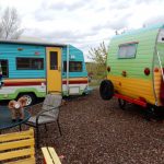 Rental vintage travel trailers for other lodging option at Circle The Wagon RV Park (La Veta CO)
