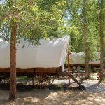 Dolores River Campground in Dolores Colorado offers RV sites, tent camping, vacation cabin rentals, rental vintage RVs, glamping yurts, and glamping covered wagons