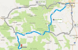 Eureka Campground is located 8 miles north of Silverton CO, several hours from Denver