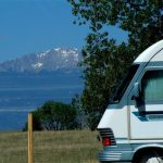 View of Pikes Peak from Falcon Meadow RV Campground near Colorado Springs