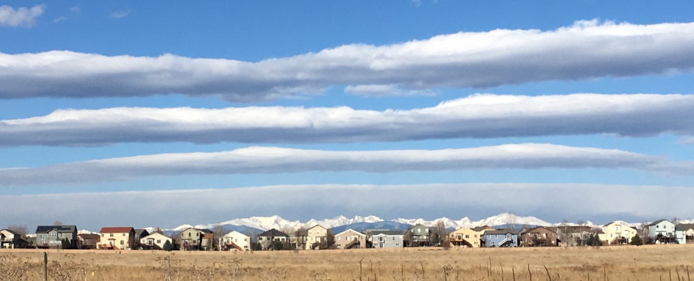 Front Range with snow capped Rockies