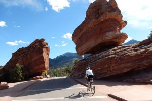 Garden of the Gods with cyclist