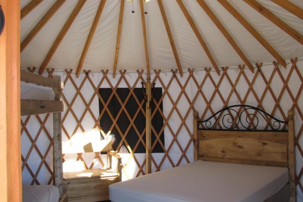 Inside a yurt!