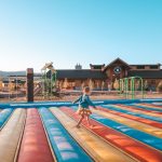 Family fun jumping pad at River Run RV Resort in Granby Colorado