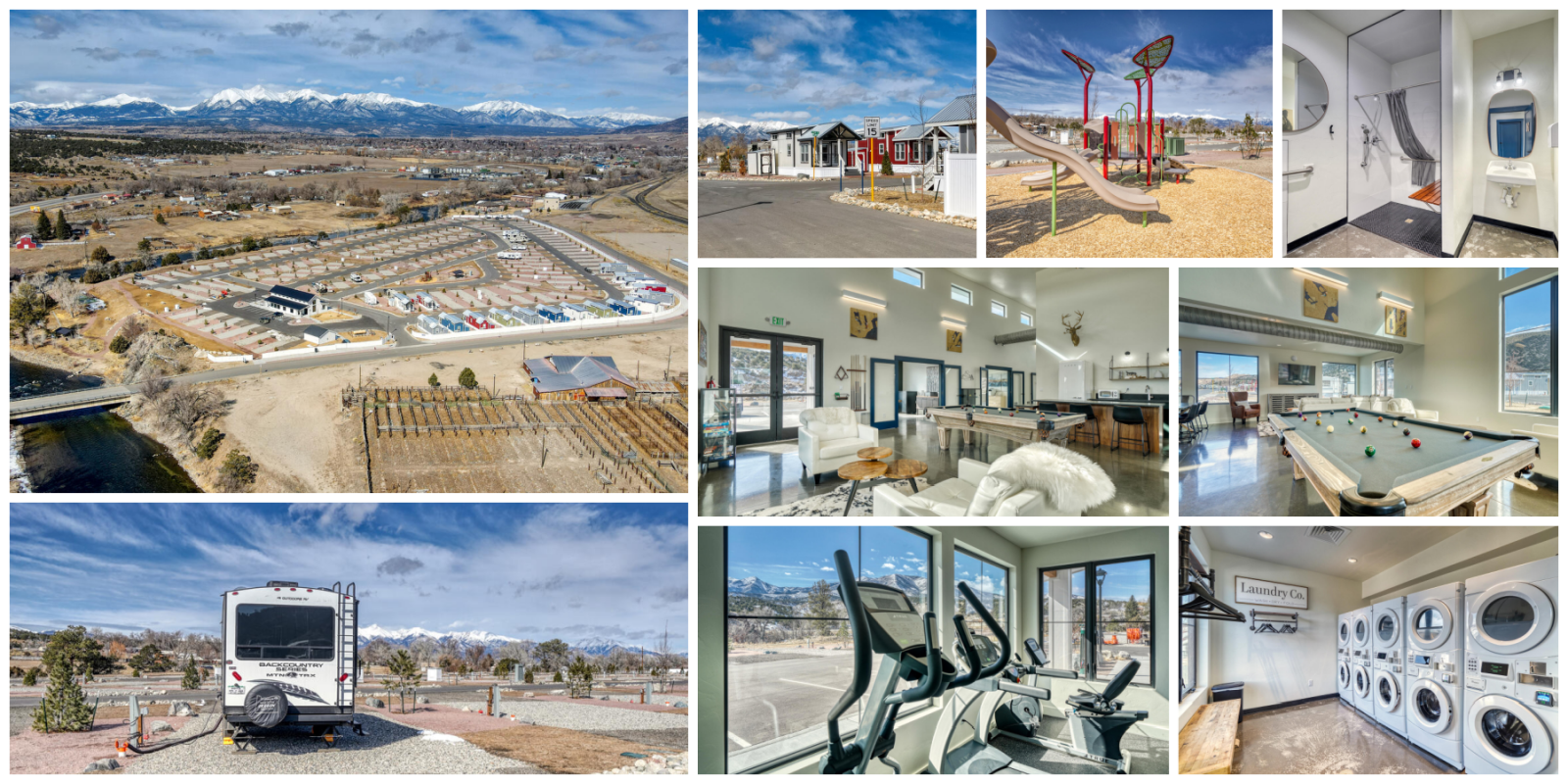 Collage of scenes at Salida RV Resort