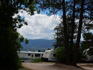 Pikes Peak as seen from Colorado Heights Camping Resort