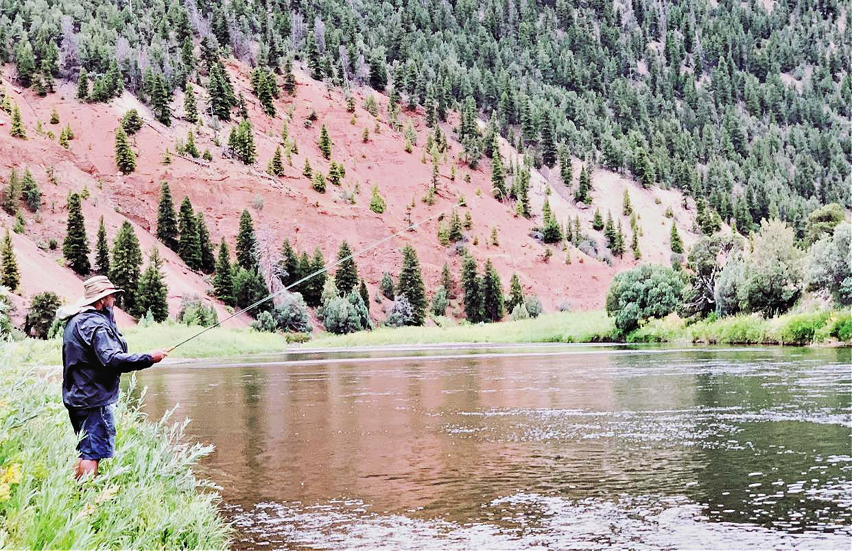 Fishing alongside the Colorado River at Rancho Del Rio in Bond CO