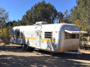 Vintage RV travel trailers at The Views RV Park & Campground (Dolores CO)