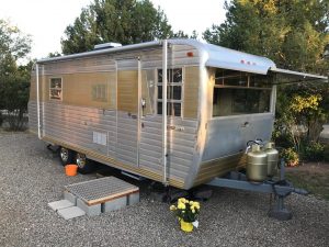 Vintage RV travel trailers at The Views RV Park & Campground (Dolores CO)
