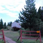 Winding River Resort in Grand Lake Colorado a glamping covered wagon